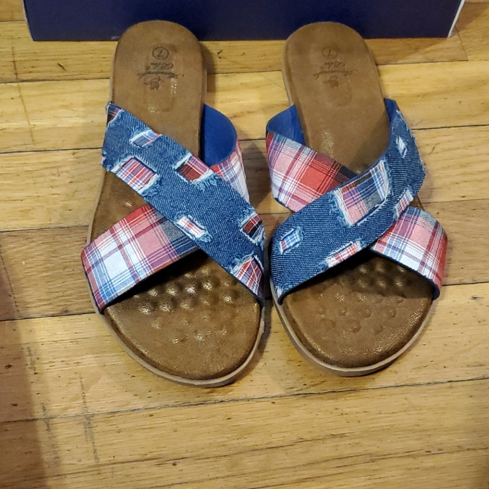 New Amanda blu Kennedy slide sandal size 7